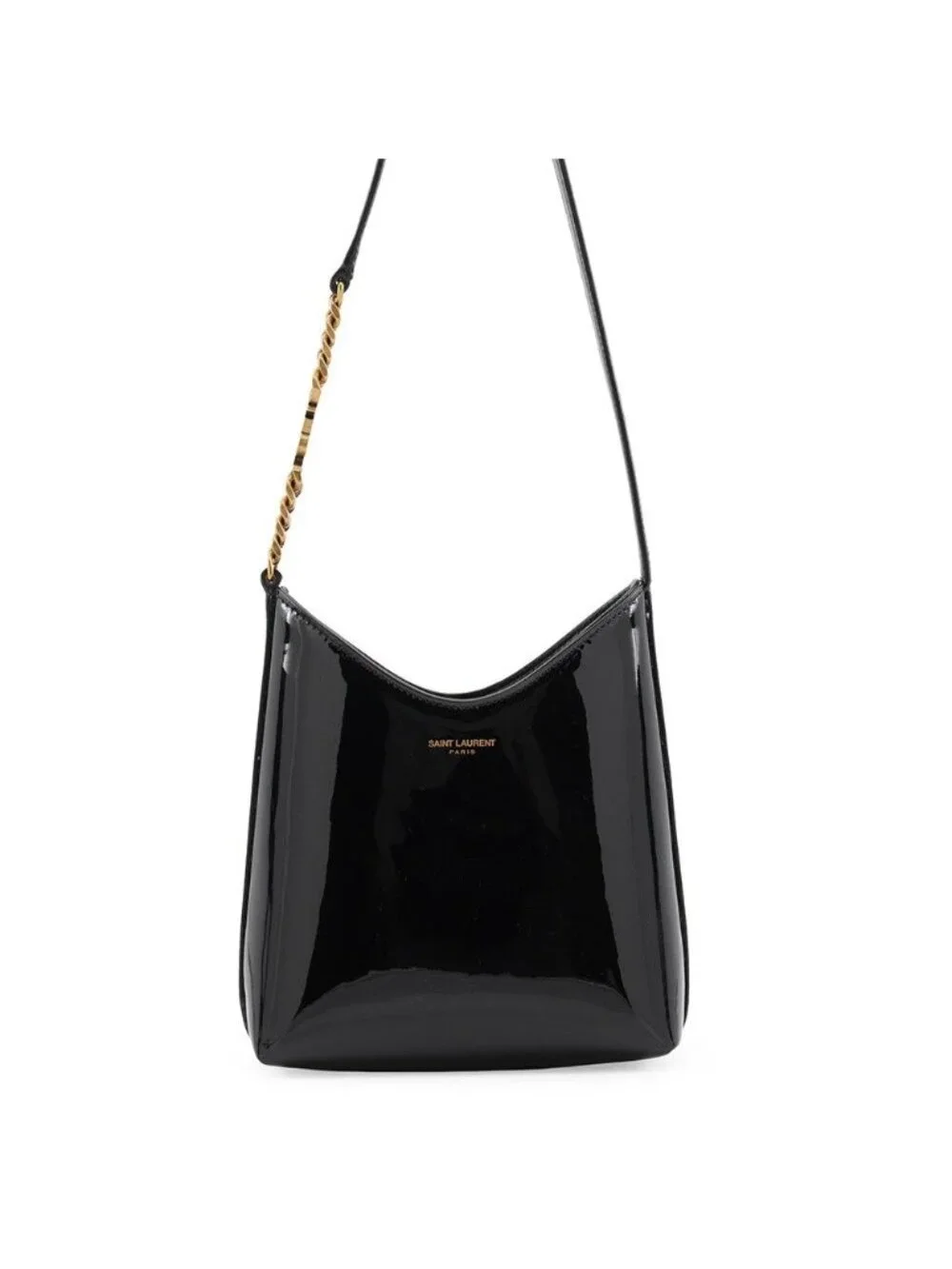 Saint Laurent Paris Rendez Vous Mini Hobo Patent Leather Black